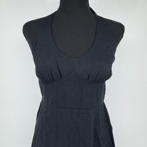 Hollister Black Halter Mini Dress Medium Smocked Back‎ Fit & Flare Y2K Coquette